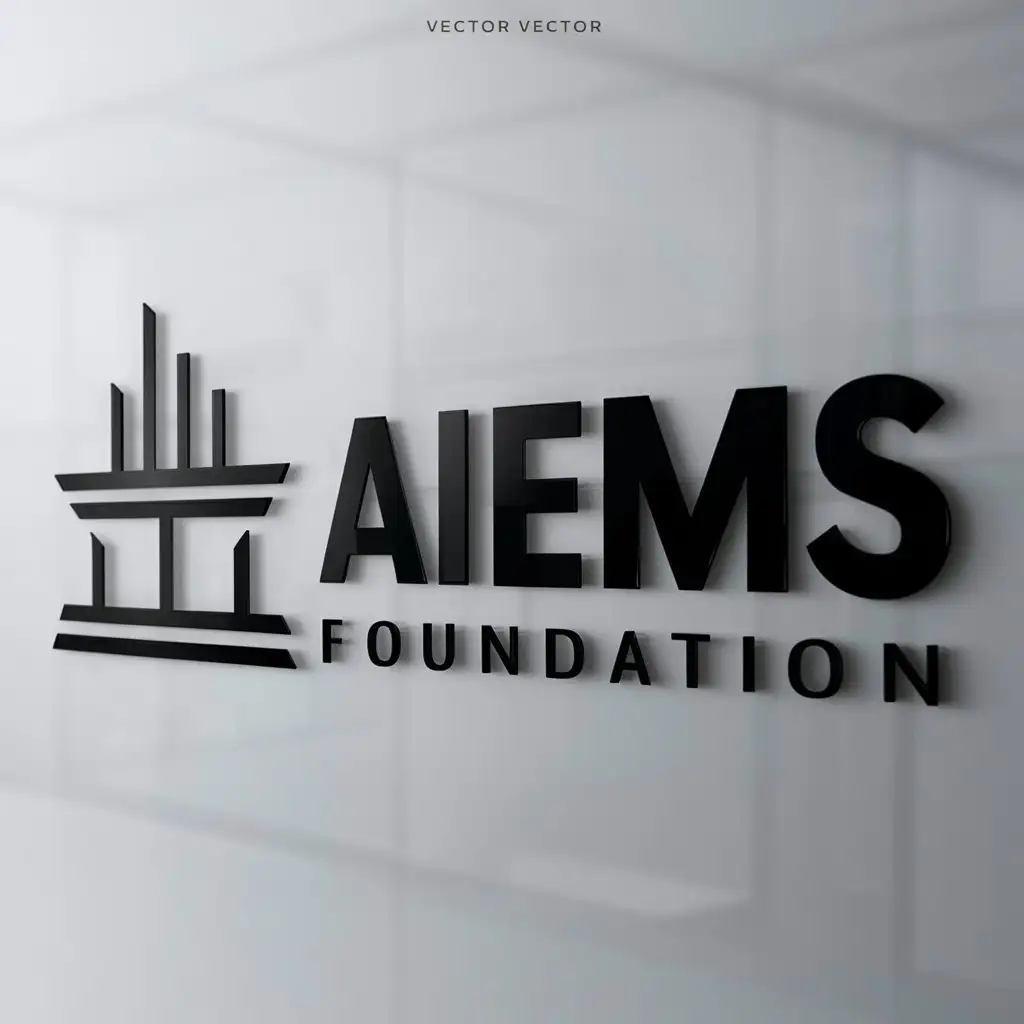 LOGO Design for AIEMS Foundation Foundation Symbol with Clean Modern Style on Clear Background