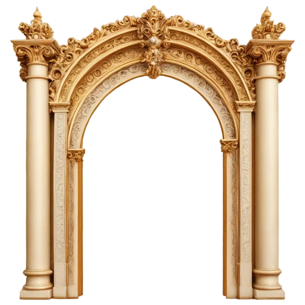 Golden-Luxury-Classic-Arch-with-Columns-Baroque-Style-Entrance-to-Fairy-Palace-PNG-Image-for-Premium-Visuals