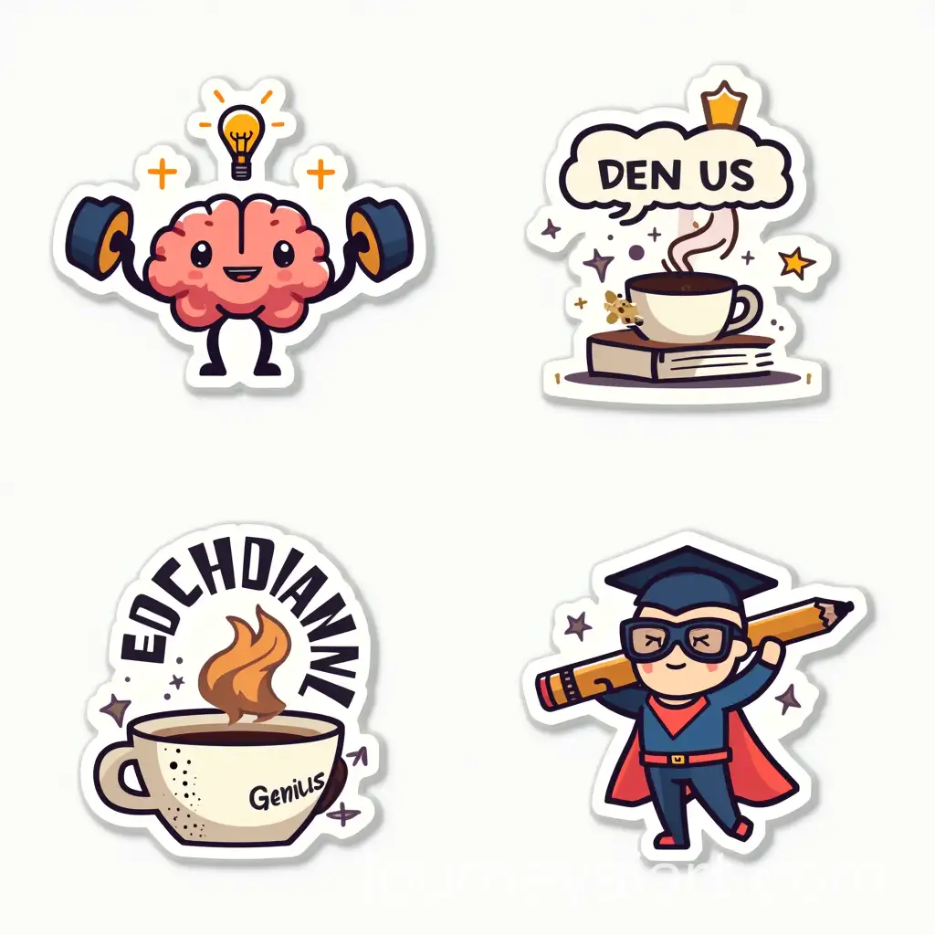 Cute-and-Motivational-Study-Sticker-Ideas-Featuring-Brain-Power-Coffee-and-Superheroes
