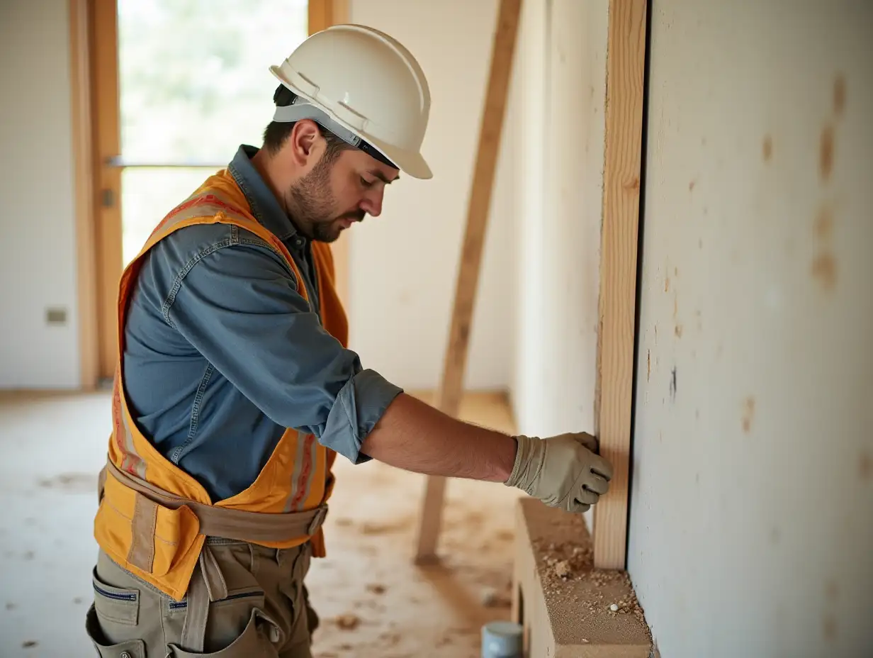 worker around house construction