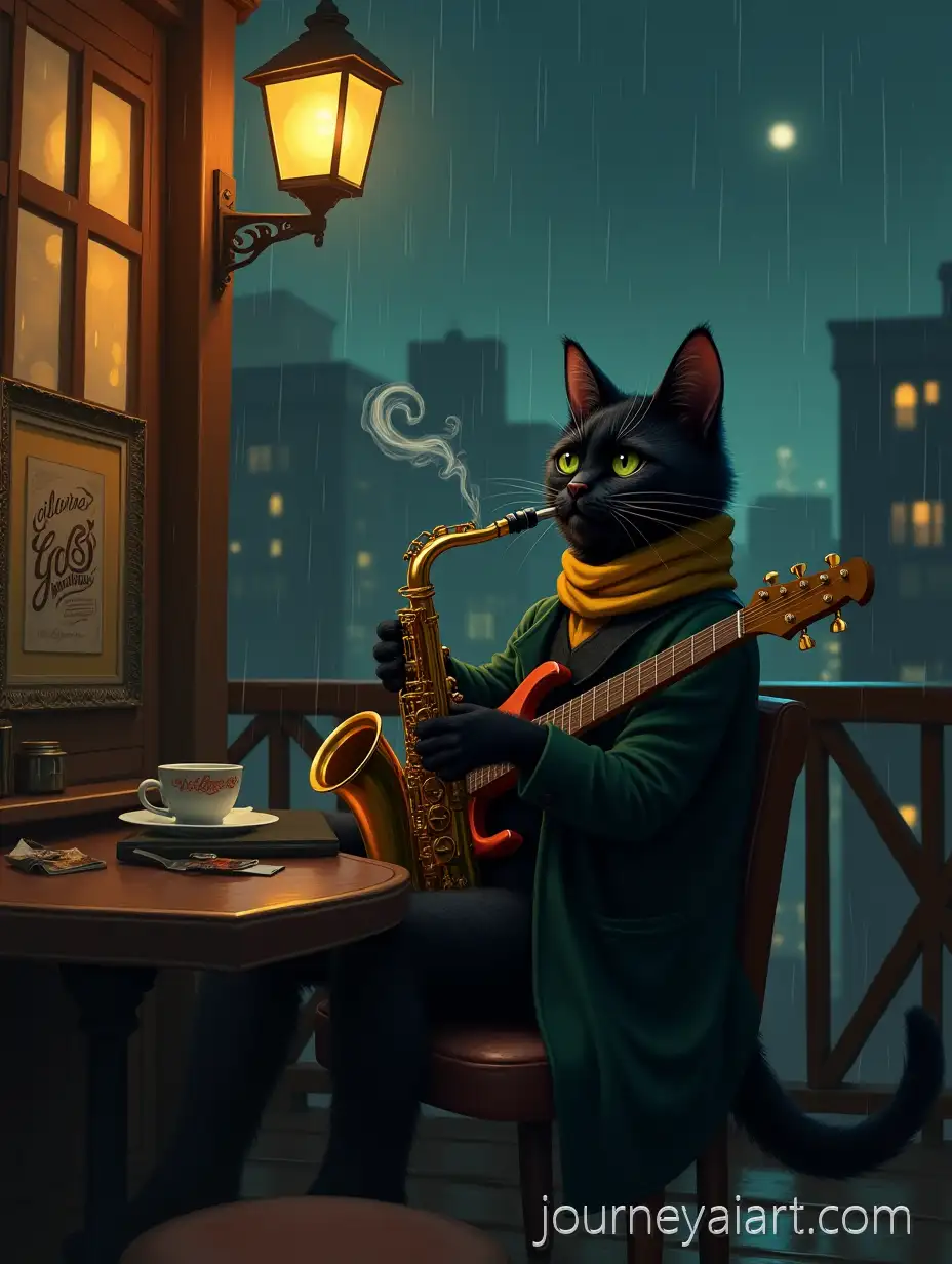 Anthropomorphic-Black-Cat-Playing-Jazz-in-Cinematic-Night-Settings