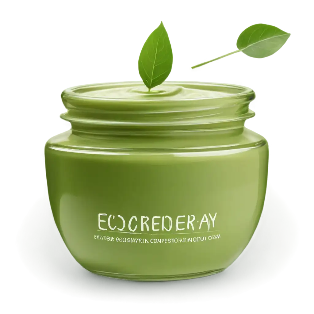 EcoFriendly-Green-Jar-PNG-Image-with-Clean-Cream-Composition-for-Digital-Use