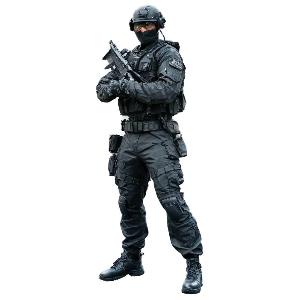 Elite-Special-Forces-Character-in-Black-Camo-and-Tactical-Gear-PNG-High-Quality-for-Diverse-Uses