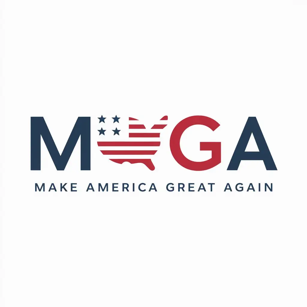 a logo design,with the text "Maga", main symbol:Make america great again,Minimalistic,clear background