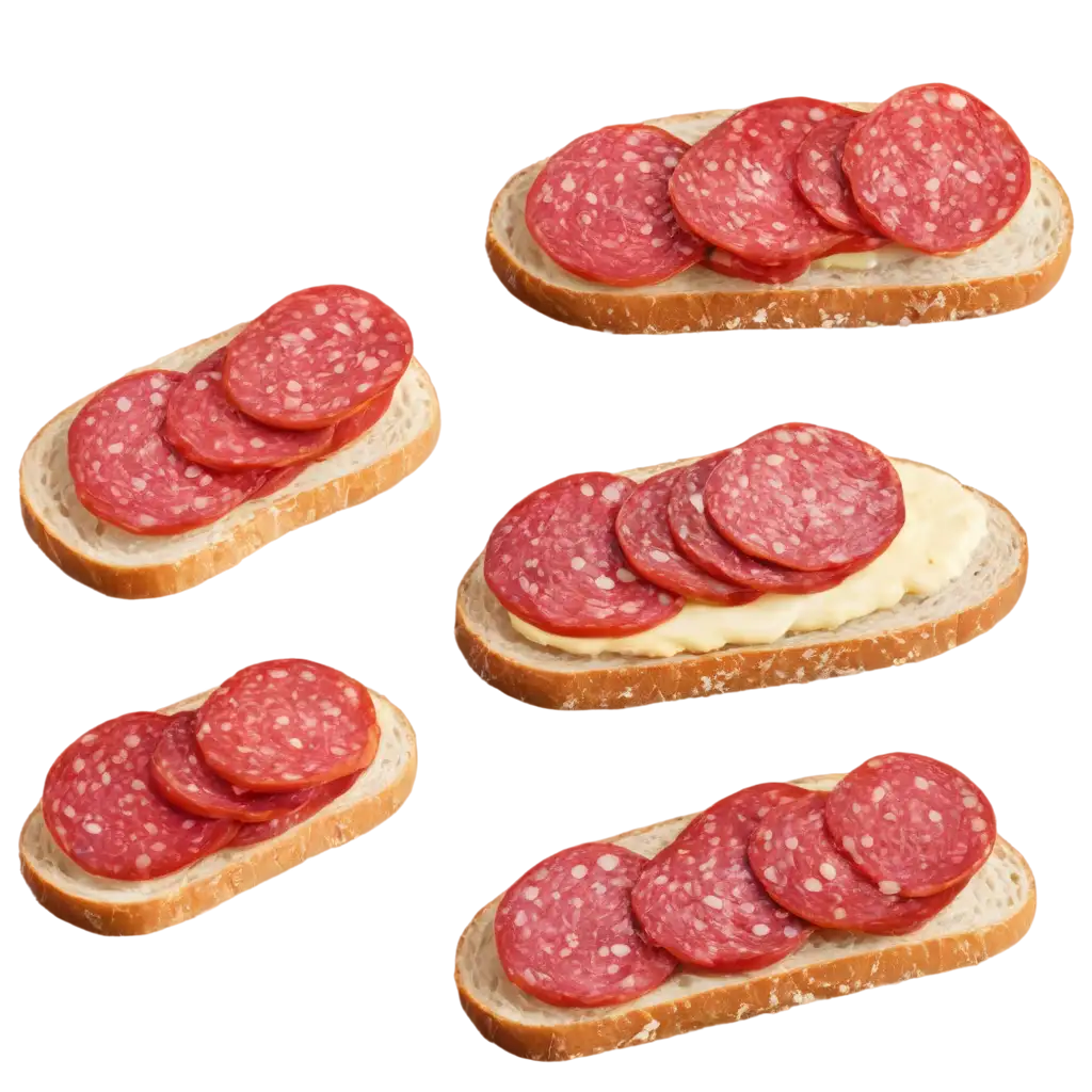 Open-Sandwich-with-Salami-Slices-and-Butter-PNG-Image-HighQuality-and-Ready-for-Any-Project