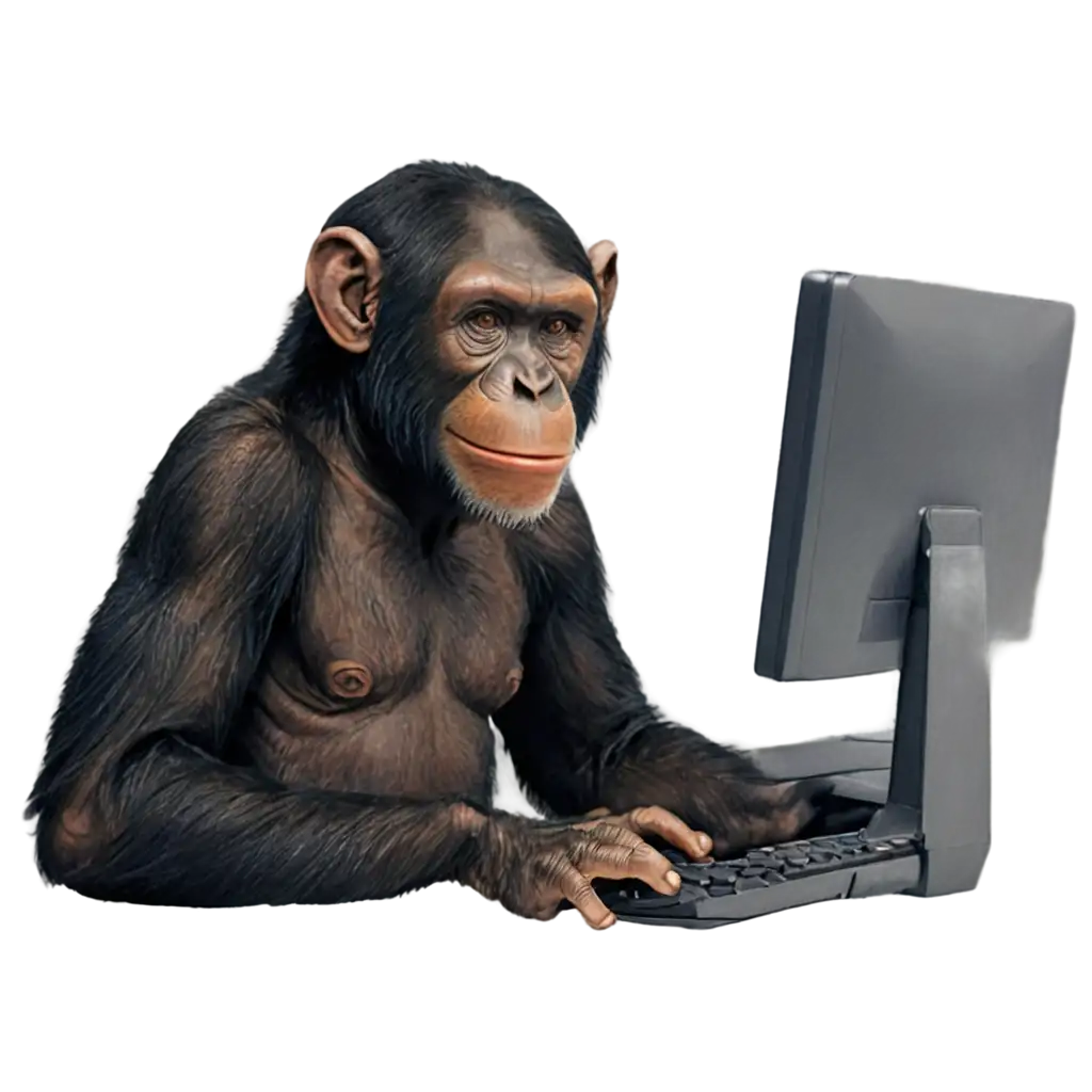 PNG-Image-Chimpanzee-Working-at-a-Call-Center