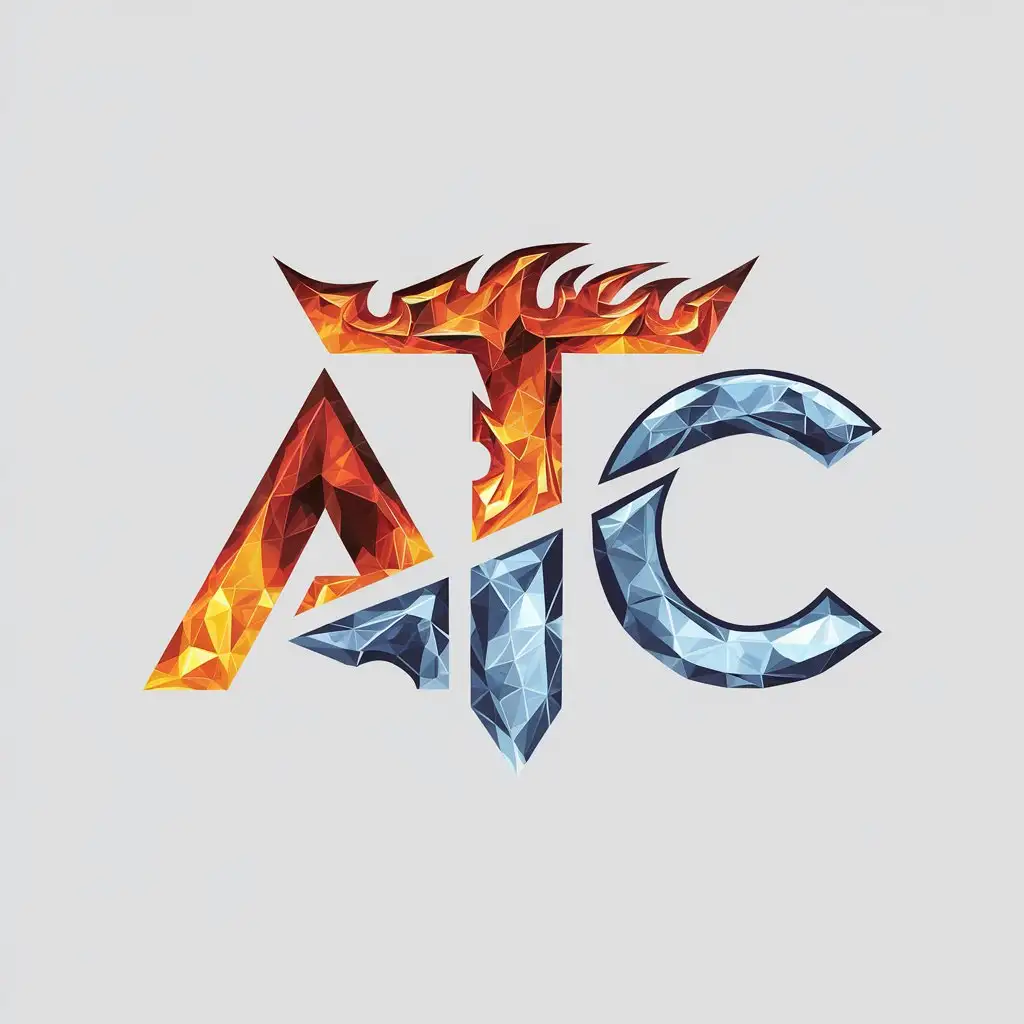 LOGO Design for ATTc Fire and Ice Minimalist Vector with Clear Background