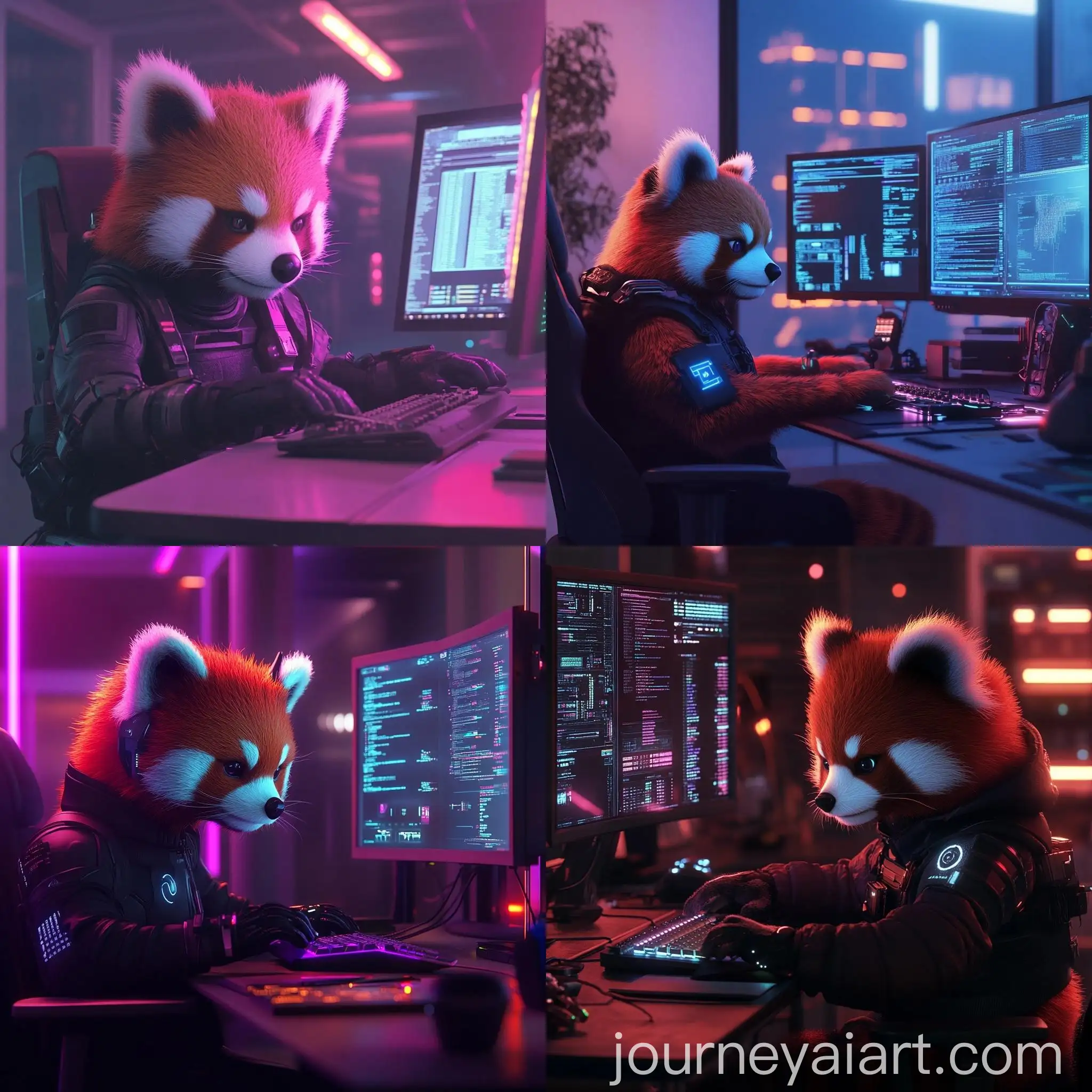 Cyberpunk-Red-Panda-in-Tech-Room