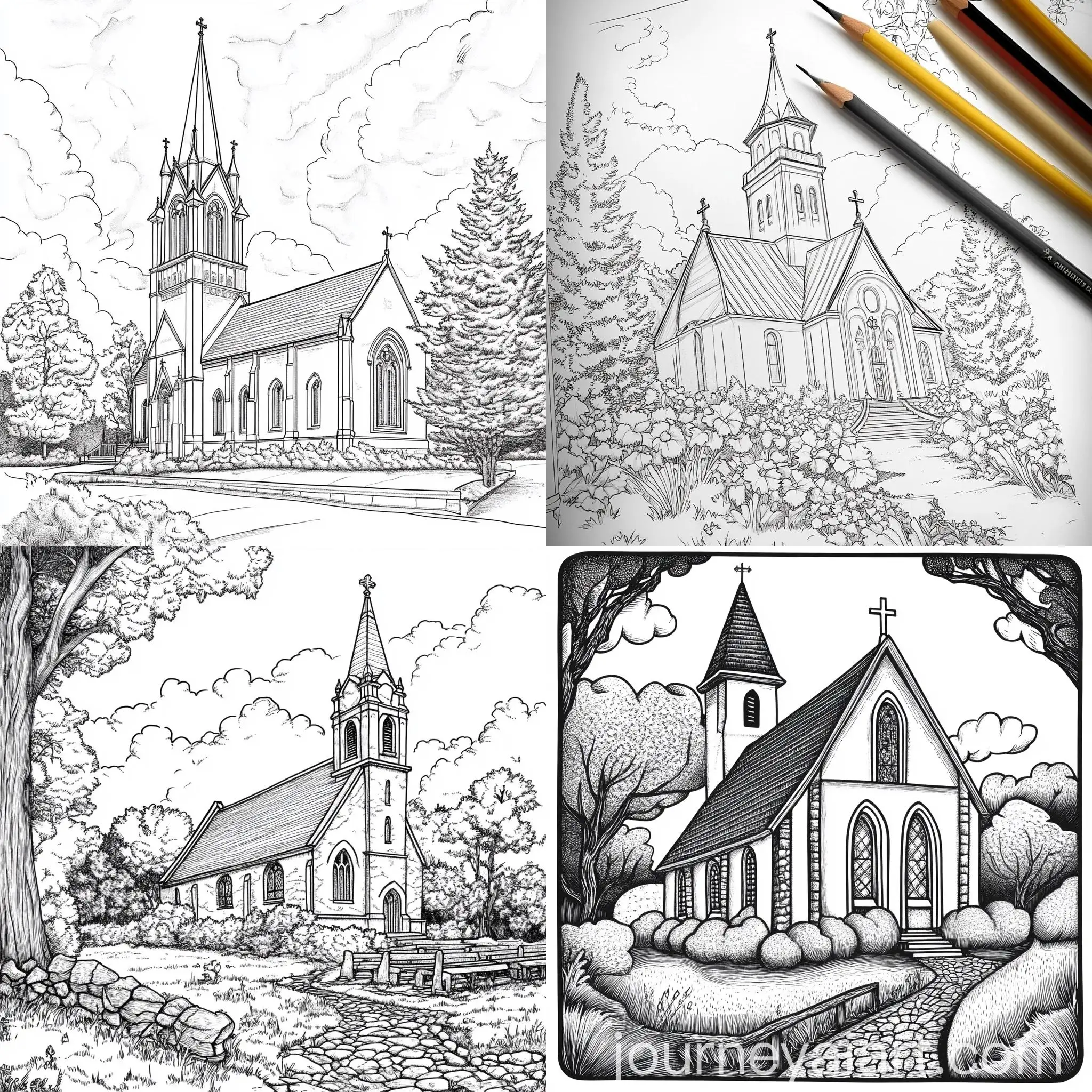 St-Anns-Church-in-Coloring-Book-Style