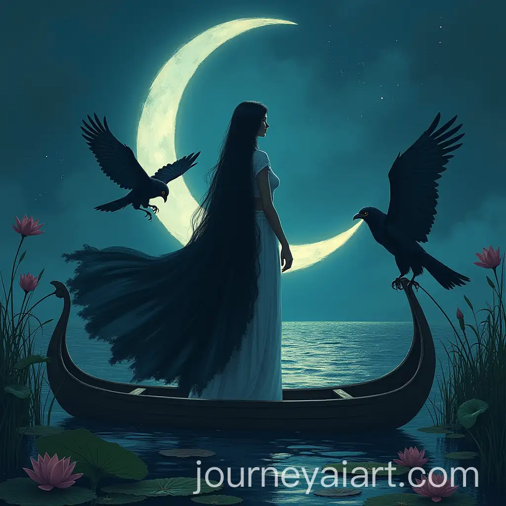 Nile-Bride-Offering-Sacrifice-at-Moonlit-Banks-with-Black-Falcons