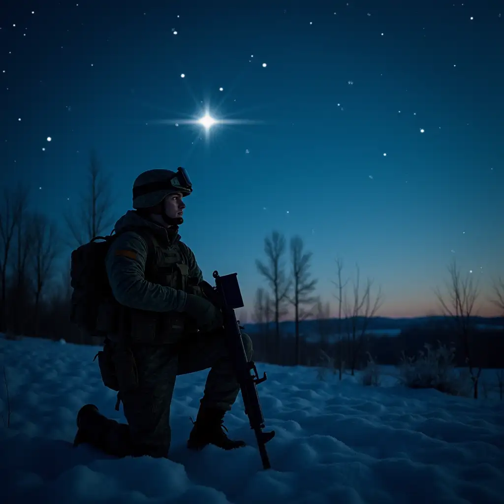 Ukrainian-Soldiers-Under-a-Starry-Christmas-Night-Sky