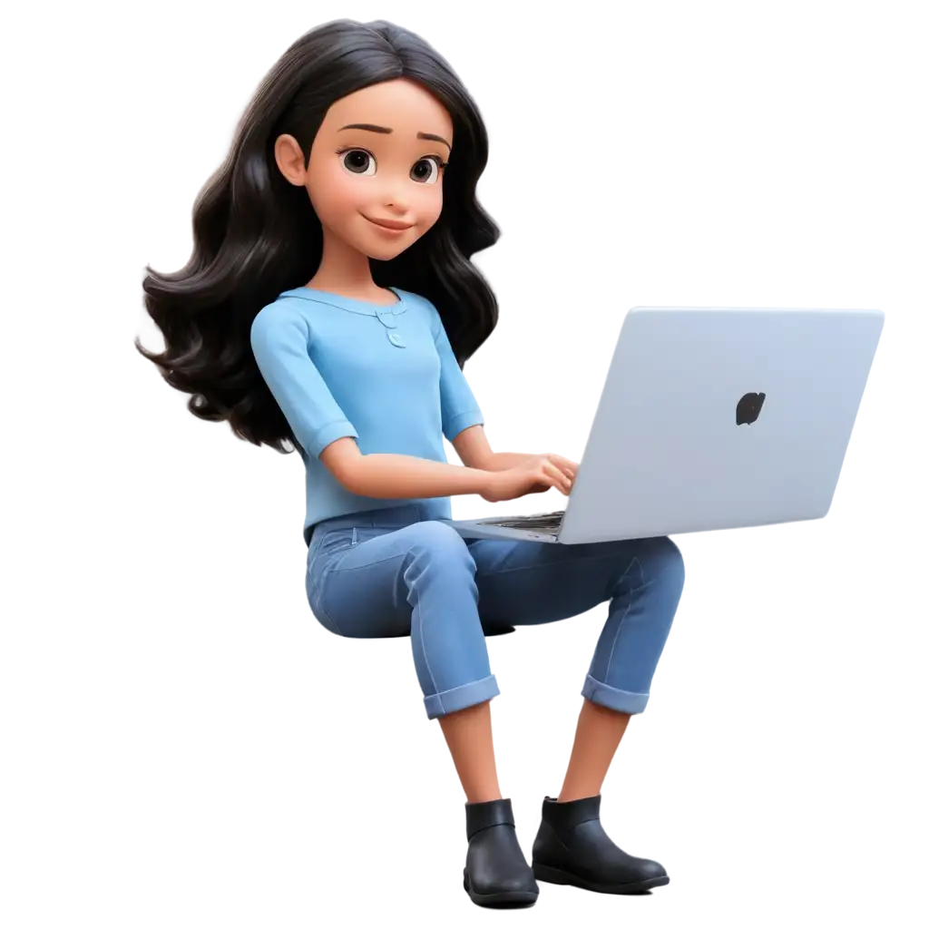 AI-Robot-Girl-Coding-on-Laptop-PNG-Image-for-Enhanced-Clarity-and-Quality