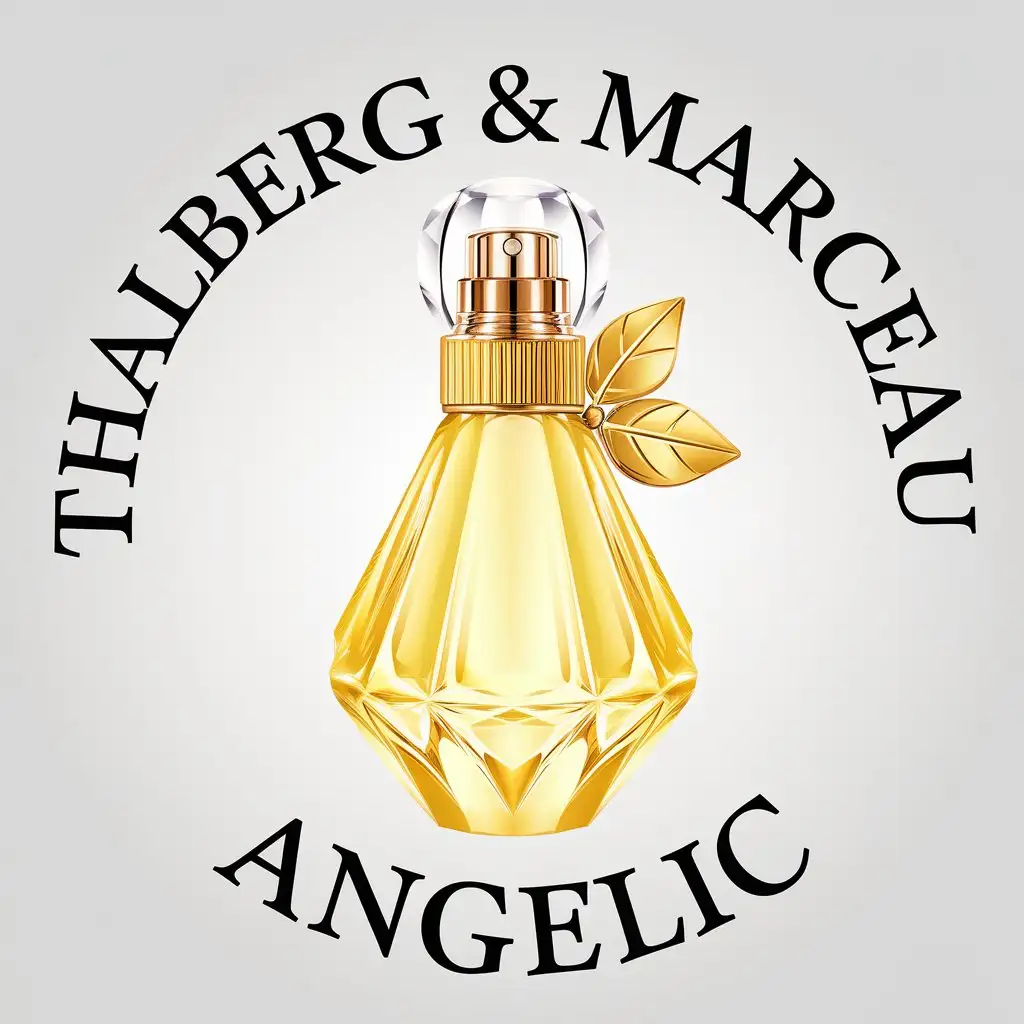 LOGO Design for Thalberg Marceau Angelic YellowGold Feminine Glass Perfume Flacon with Citrus Lemon Theme