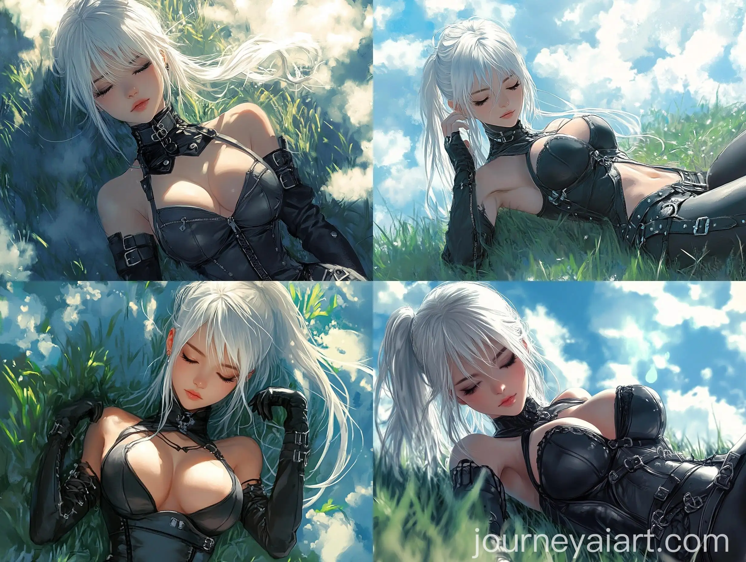 Peaceful-Anime-Style-Woman-Sleeping-on-Grass-with-Cloud-Shadows