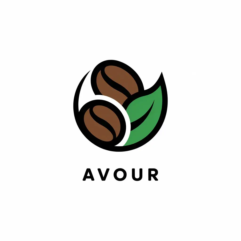 LOGO Design for Avour Coffee Beans Leaf Symbol with Modern Style for Restaurant Industry