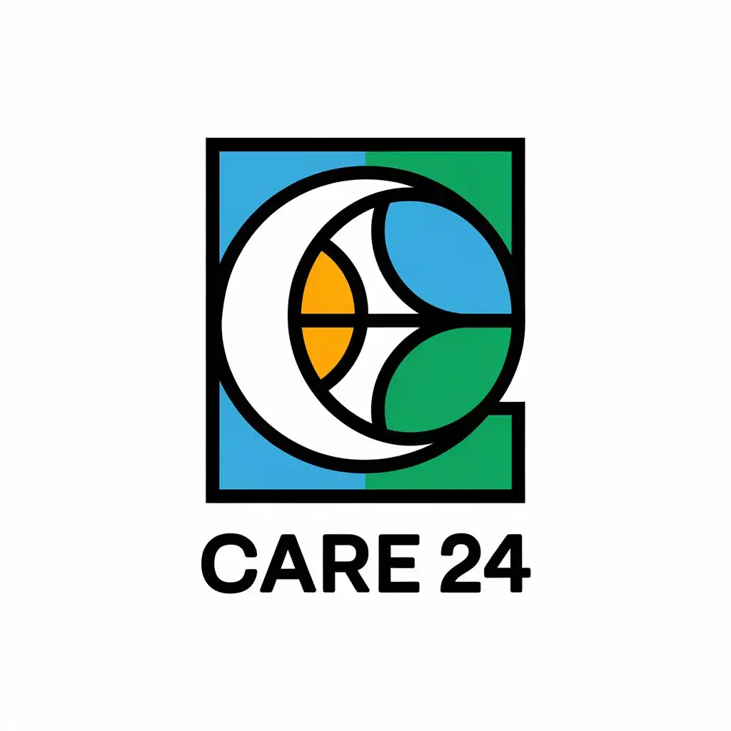 LOGO Design for Care 24 Crescent Symbol with Modern and Minimalistic Style