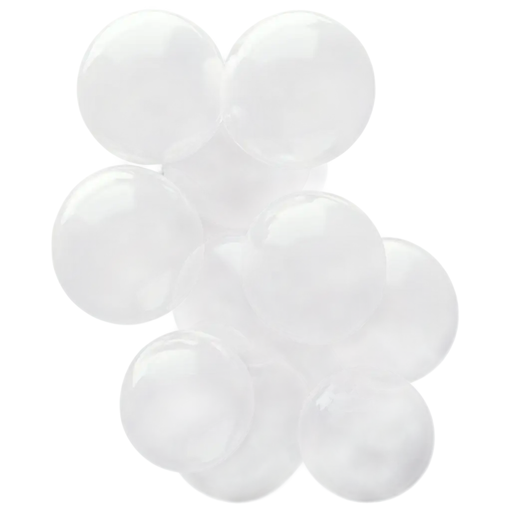 Round-White-Voluminous-Bubbles-in-a-Pile-PNG-Image-for-Clean-and-Crisp-Design-Elements