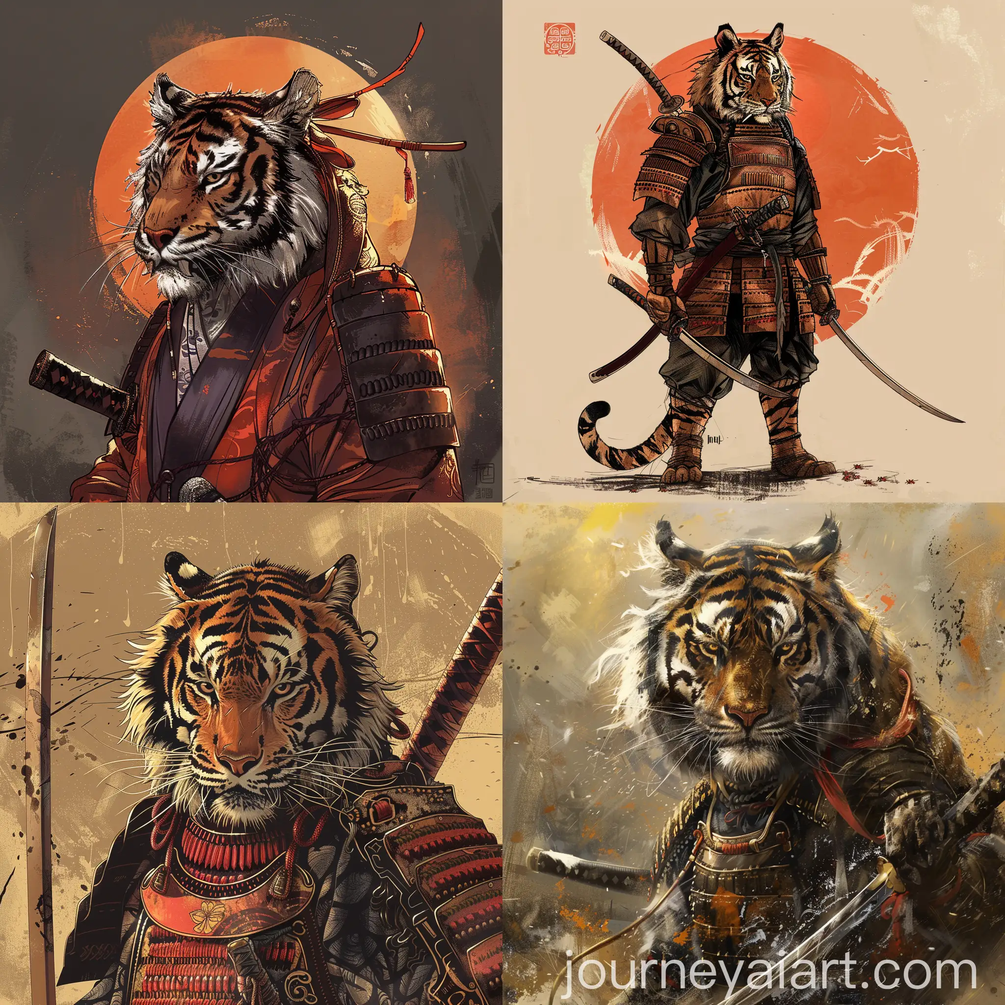 Samurai-Tiger-Artwork-with-Intricate-Armor-and-Noble-Stance