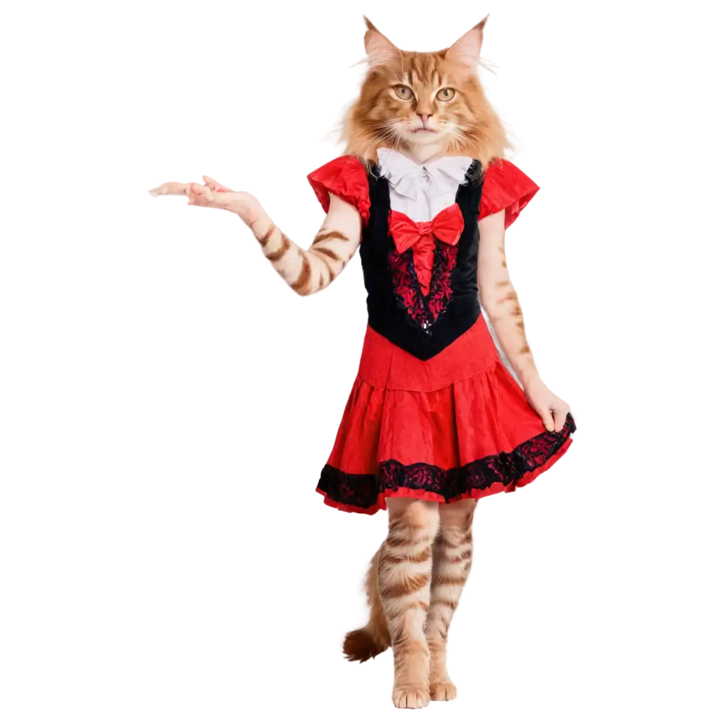 Adorable-MaineAI-Art-PNG-Prompt-Coon-Cat-Dressed-as-a-Flamenco-Dancer-with-Castanets-PNG-Format-Transparent-Background