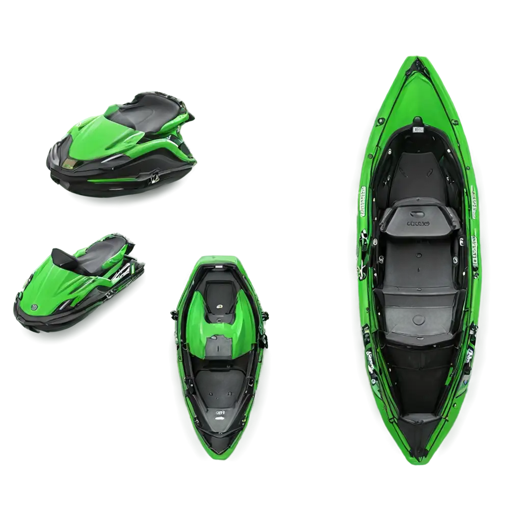 green Combination single jet ski side view