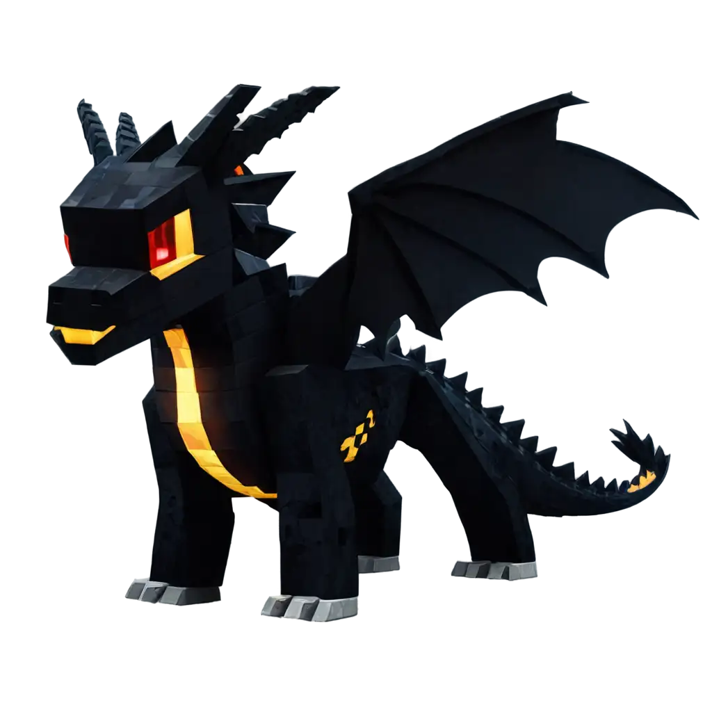 HighQuality-PNG-Image-of-a-Minecraft-Dragon-with-Soft-Surrounding-Lights