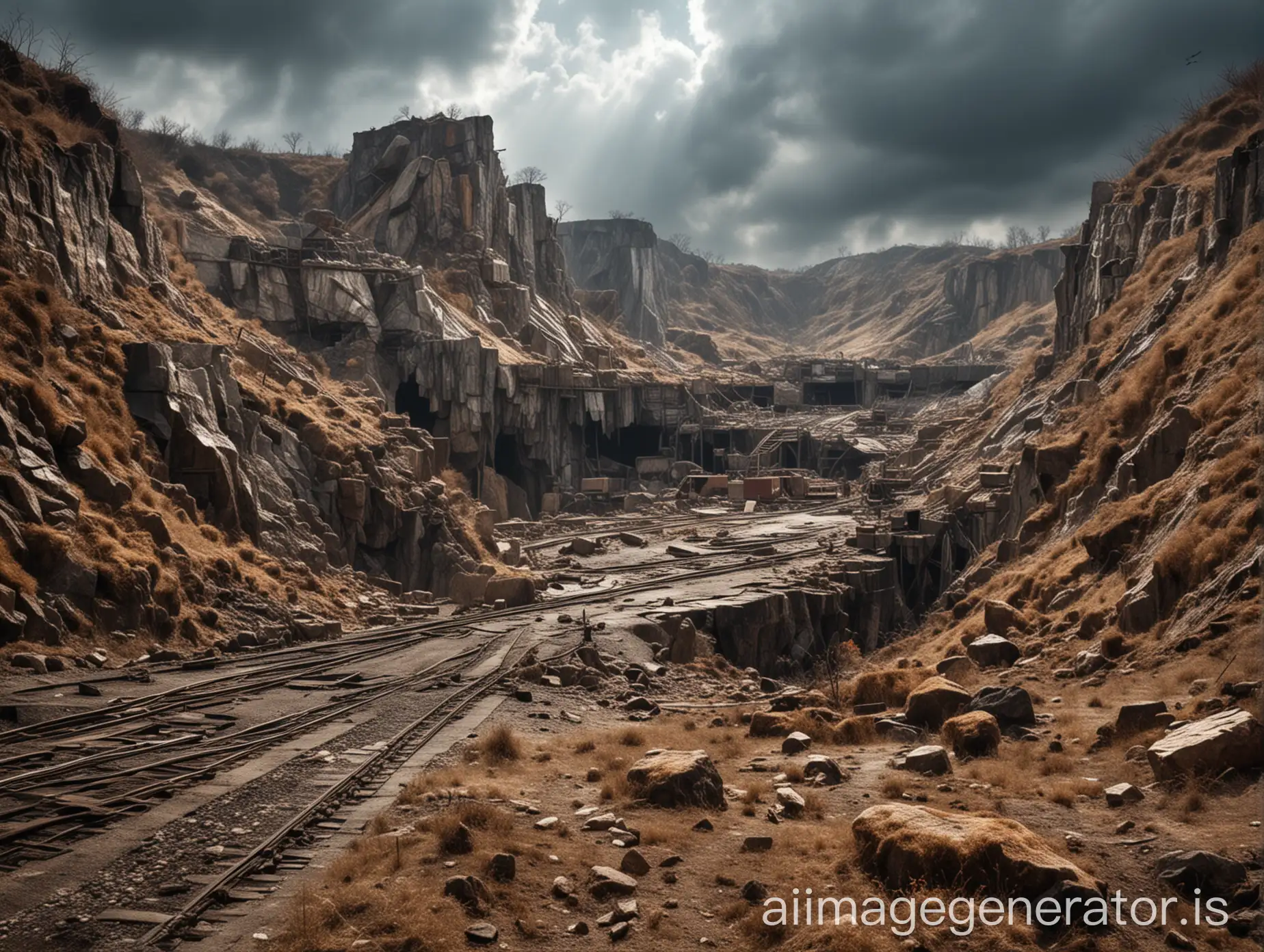 Abandoned-Mine-Terrain-with-Mountain-Hills-and-Underground-Landscape