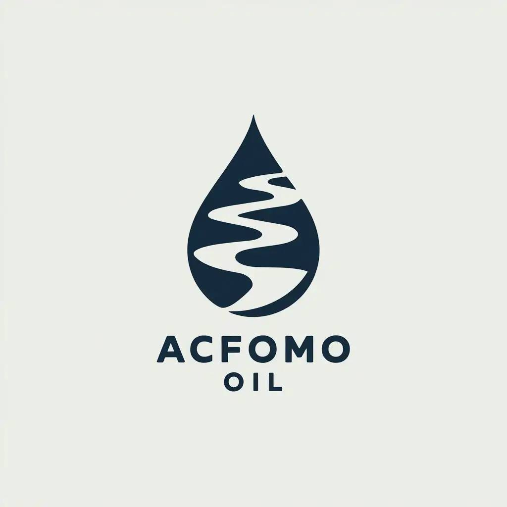 a vector logo design,with the text "acfomo OIL", main symbol:Oil, fuel, oils,Minimalistic,be used in Nonprofit industry,clear background