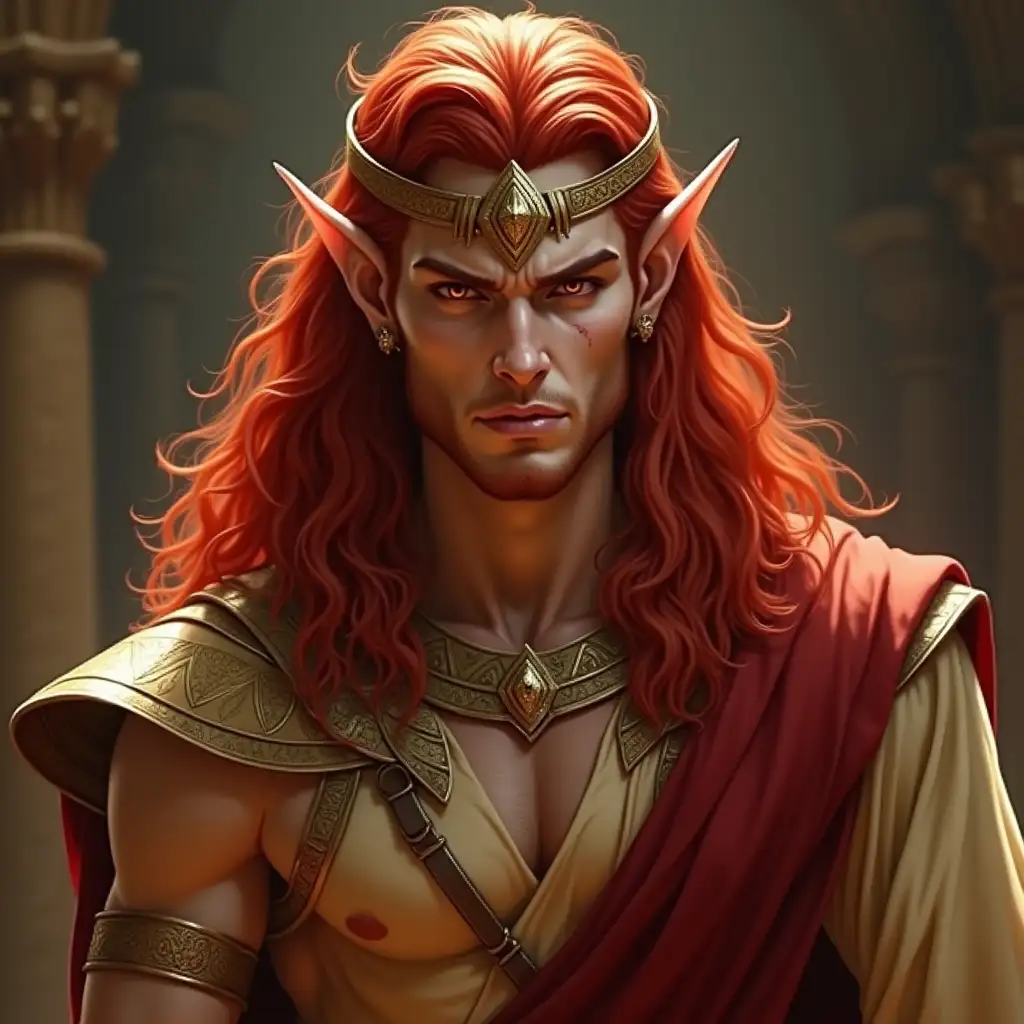 Angry Blood Elf Prince Kneeling Before His King