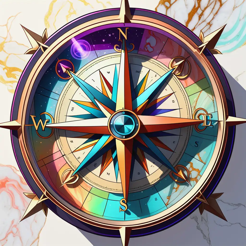 Magical Animated Compass with Marble Elements