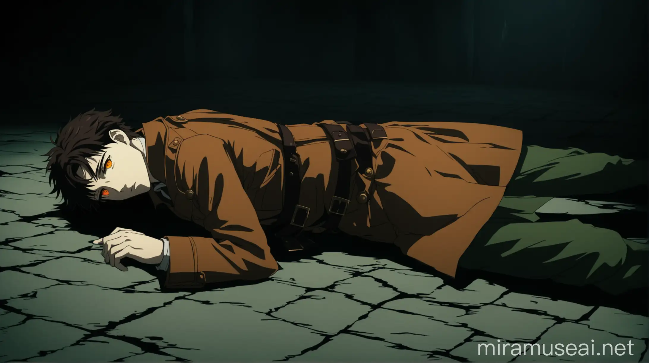 Depressed Anime Detective Lying in Underground Room