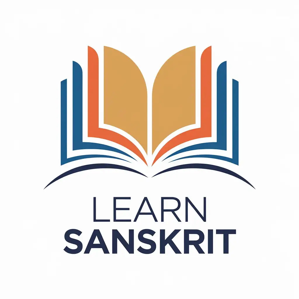 LOGO Design for Learn Sanskrit Vector Design with Educational Symbols and Clear Background