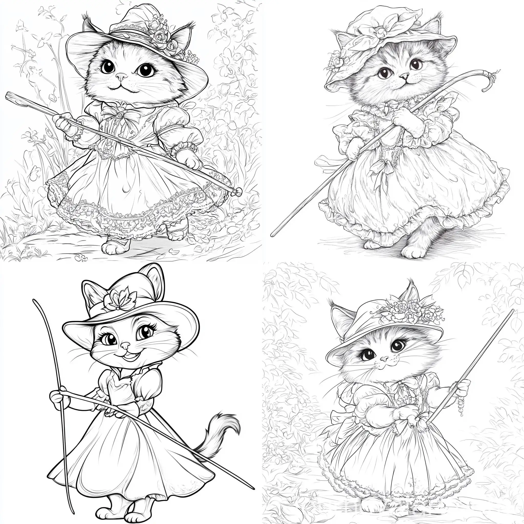 Smiling-Cat-in-Princess-Dress-with-Hat-and-Magic-Wand