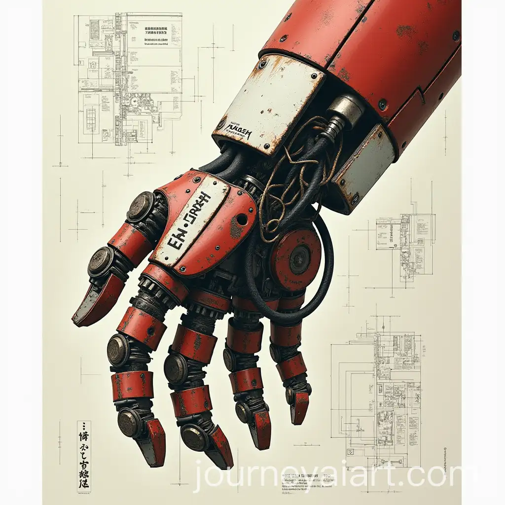 Intricate-Blueprint-of-a-Robotic-Hand-with-Mechanical-Components