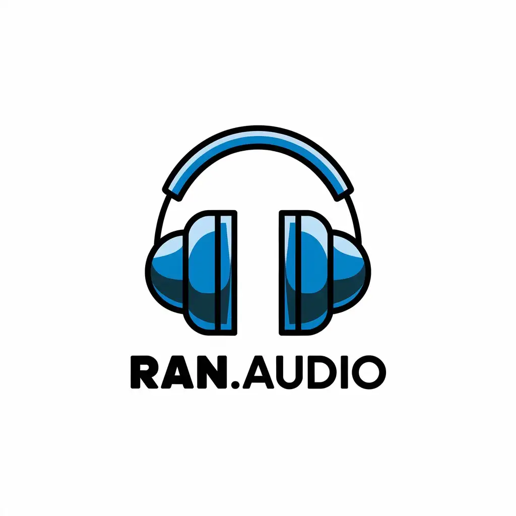 a vector logo design,with the text "RAN.audio", main symbol:headphones,Moderate,clear background