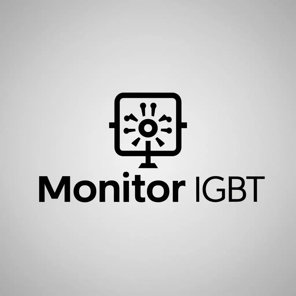 a logo design,with the text "Monitor IGBT", main symbol:monitor, transistor,Minimalistic,be used in engineering field industry,clear background