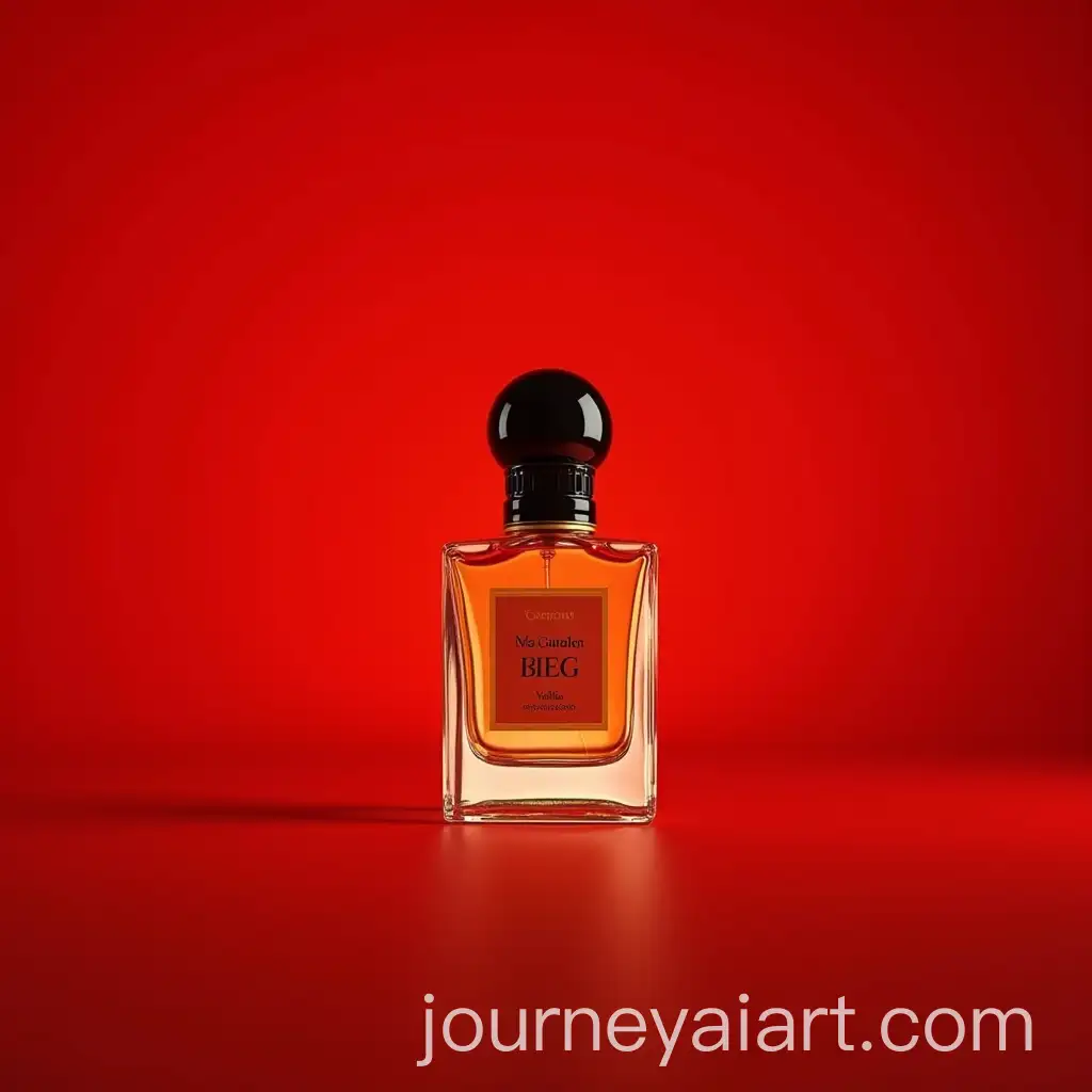 Perfume-Bottle-with-Vanilla-Sandalwood-Almond-and-Musk-Fragrance-Notes-on-Red-Background