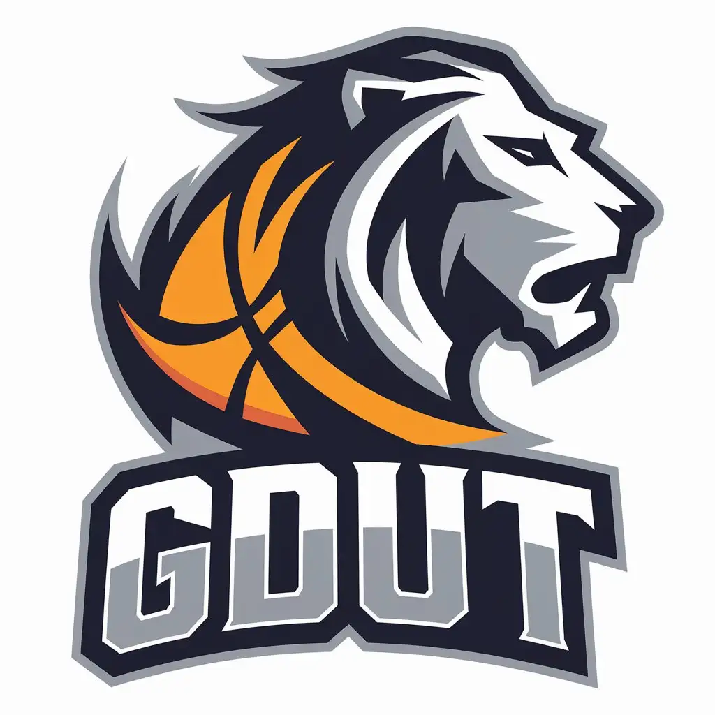 LOGO-Design-for-GDUT-Basketball-Awakening-Lion-Symbol-with-Sporty-Elegance