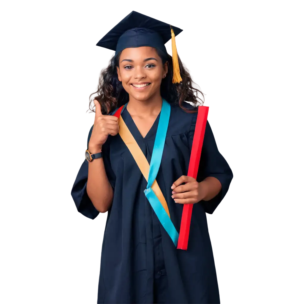 African-Student-with-Plain-Graduation-Sash-PNG-Image-for-HighQuality-Visuals