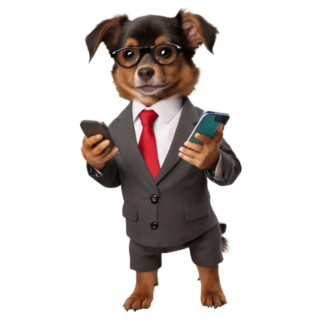 Adorable-Dog-with-Cellphone-PNG-Image-Engaging-and-HighQuality-Visual-Content