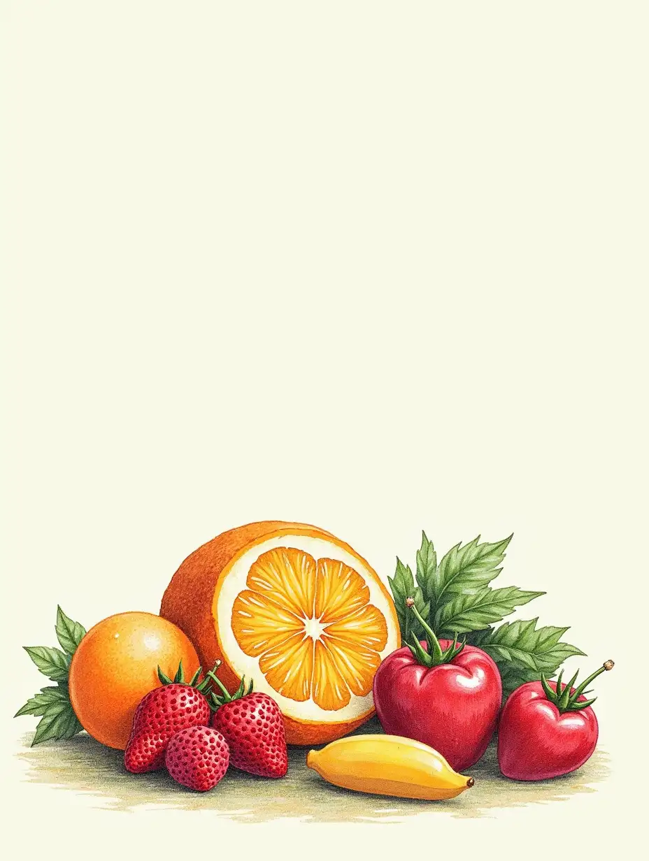 pencil style drawing various colors Background image healthy food