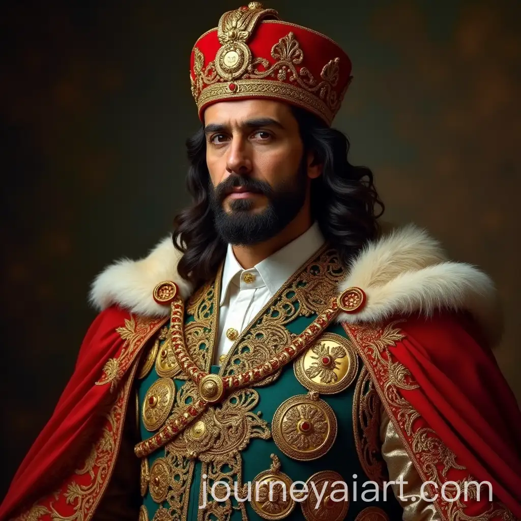 Regal-Portrait-of-a-Persian-Empire-King-in-Traditional-Royal-Attire
