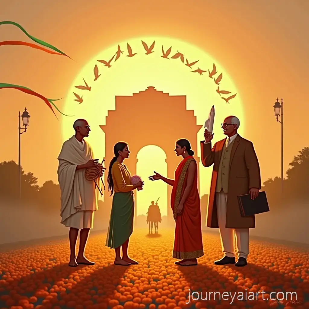 Patriotic-LegendsIndias-Patriotic-Legends-of-India-United-Before-India-Gate-at-Sunrise