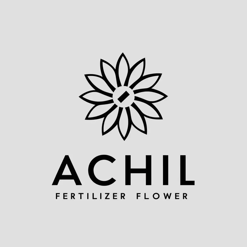 a vector logo design,with the text "ACHIL", main symbol:fertilizer flower,complex,be used in Others industry,clear background