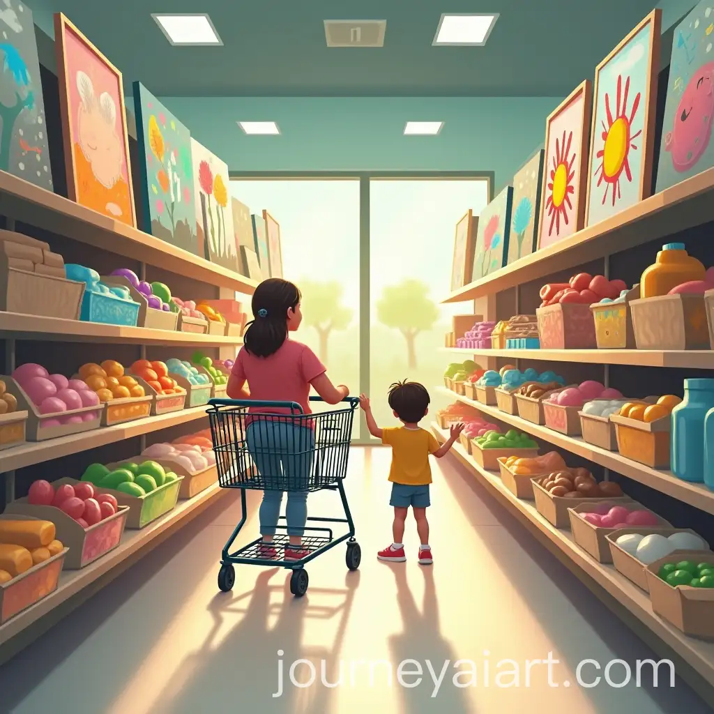 Parent-and-Child-Shopping-Cart-Art-Gallery-Moment