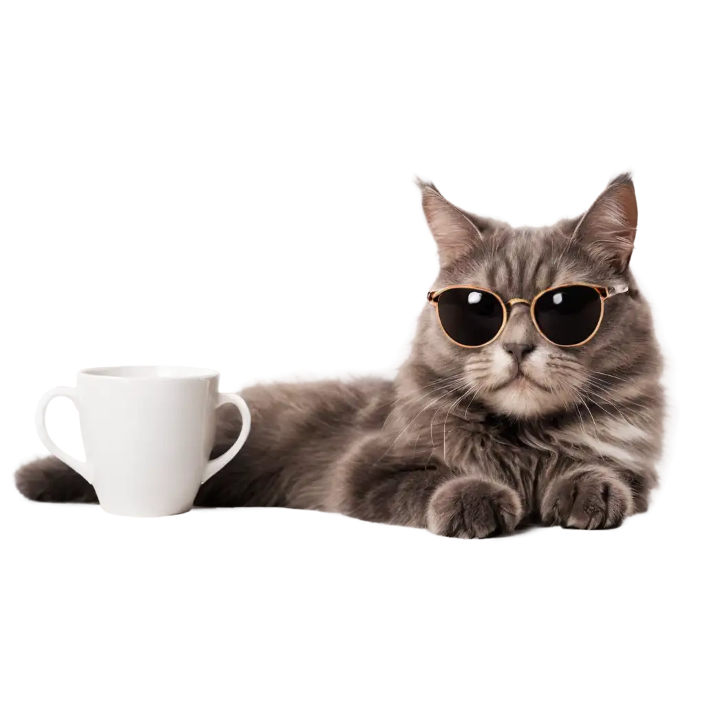 PNG-Image-Stylish-Cat-with-Sunglasses-Enjoying-Coffee