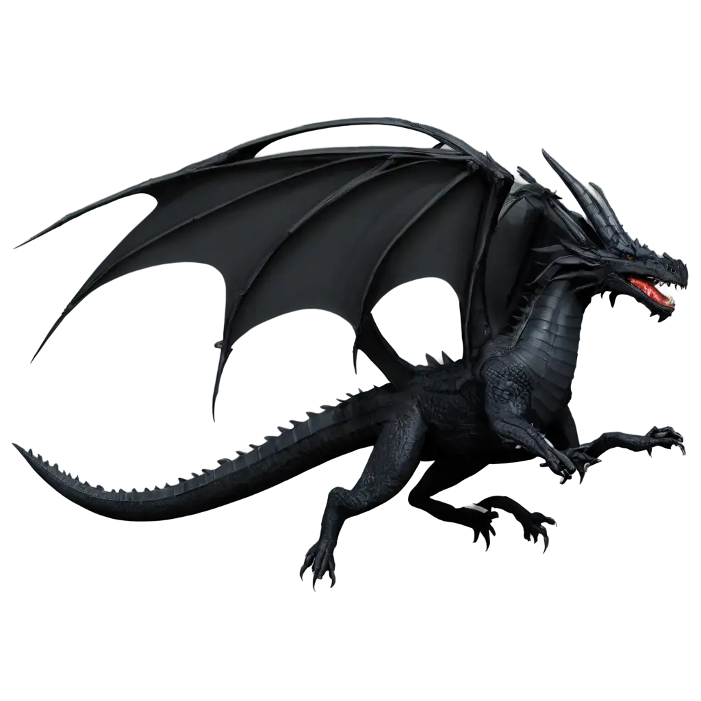 PNG-Image-of-a-Majestic-Black-Medieval-Dragon-AIGenerated-Art