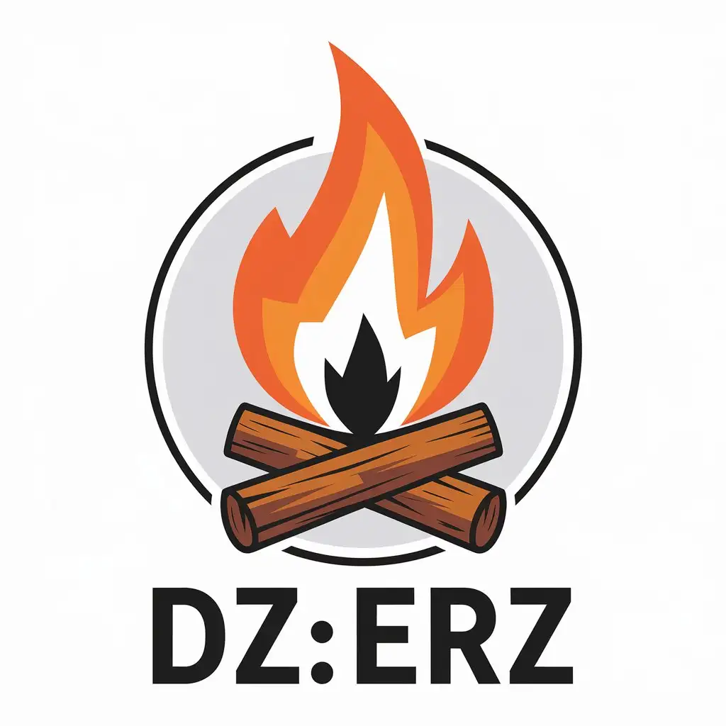 LOGO Design for Dz ERZ Bonfire Symbol with Clear Background