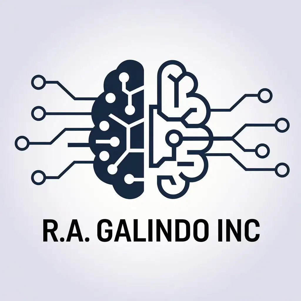 LOGO Design for RA Galindo INC Brain or Command Center Symbol for Technology Industry