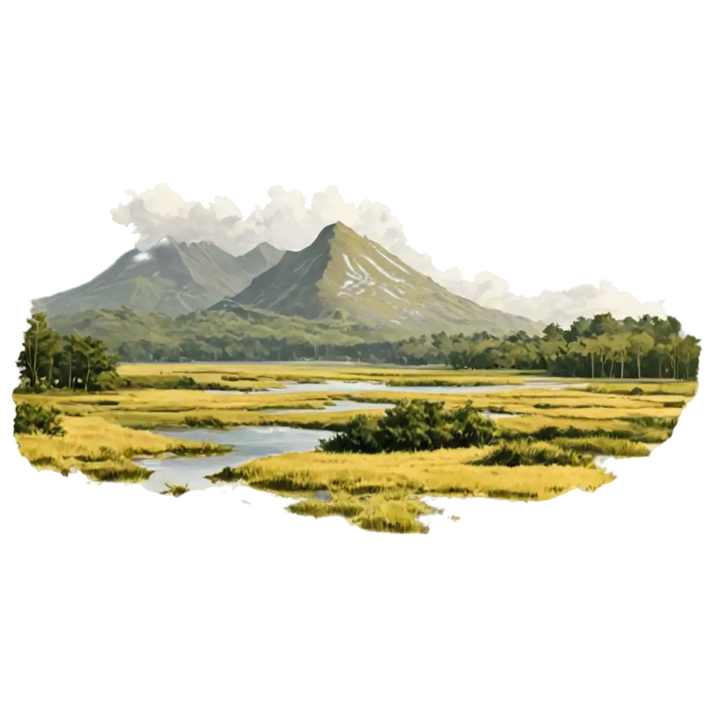 HighQuality-PNG-Landscape-Illustration-with-Mountain-Plateaus-Plains-Rivers-and-Delta-Features