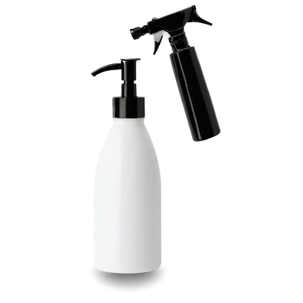 HighQuality-PNG-Image-of-a-White-Shampoo-Bottle-with-Black-Dispenser-for-Versatile-Usage